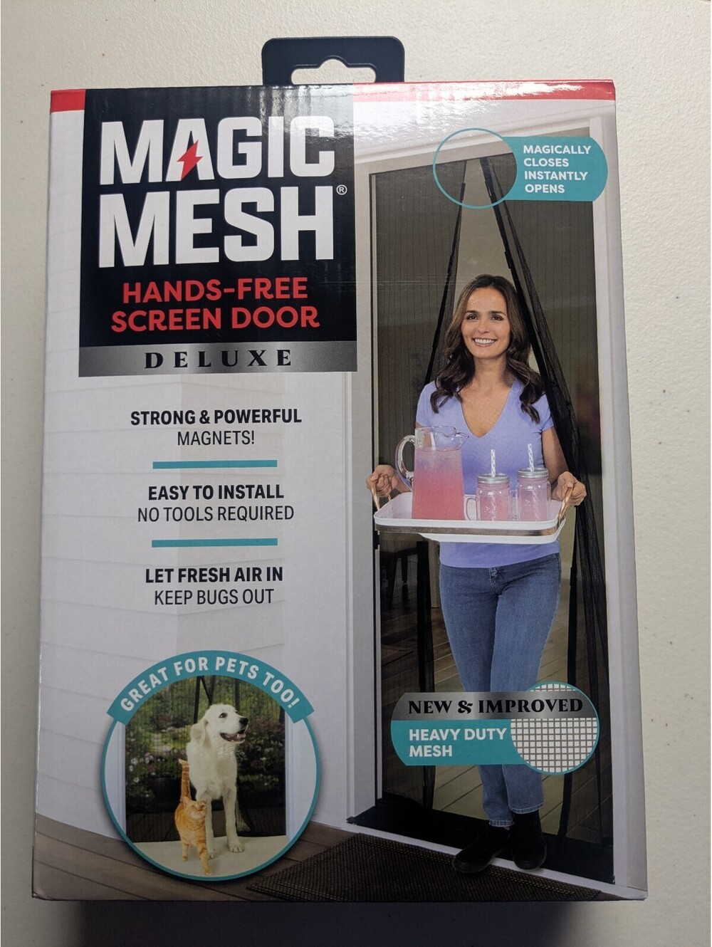 Magic Mesh Deluxe Hands-Free Magnetic Mesh Screen Door 83x39